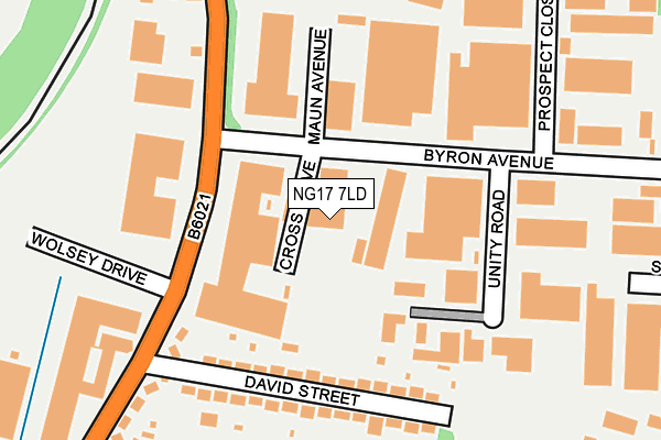 NG17 7LD map - OS OpenMap – Local (Ordnance Survey)