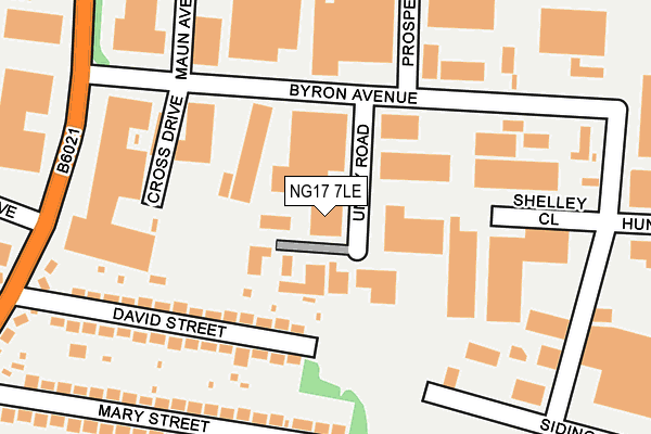 NG17 7LE map - OS OpenMap – Local (Ordnance Survey)
