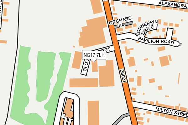 NG17 7LH map - OS OpenMap – Local (Ordnance Survey)
