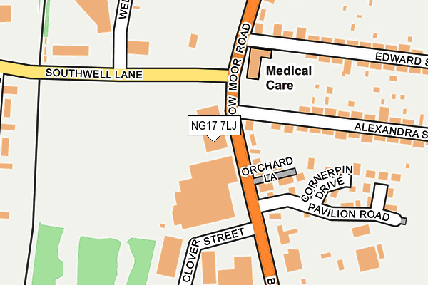 NG17 7LJ map - OS OpenMap – Local (Ordnance Survey)