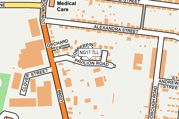 NG17 7LL map - OS OpenMap – Local (Ordnance Survey)