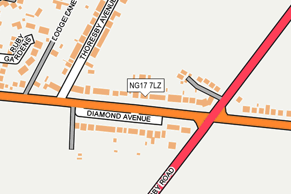 NG17 7LZ map - OS OpenMap – Local (Ordnance Survey)
