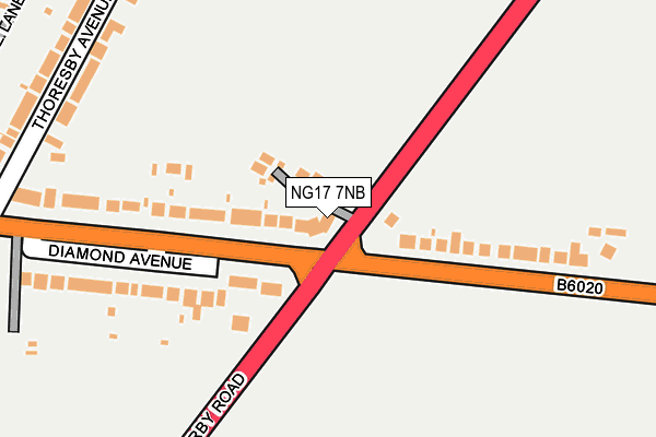 NG17 7NB map - OS OpenMap – Local (Ordnance Survey)