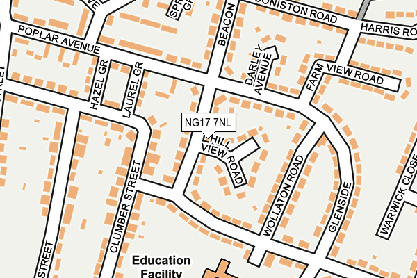 NG17 7NL map - OS OpenMap – Local (Ordnance Survey)