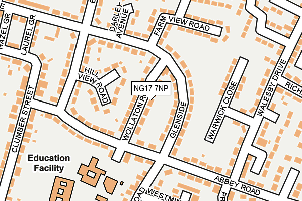 NG17 7NP map - OS OpenMap – Local (Ordnance Survey)