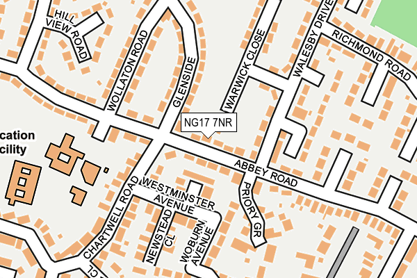 NG17 7NR map - OS OpenMap – Local (Ordnance Survey)