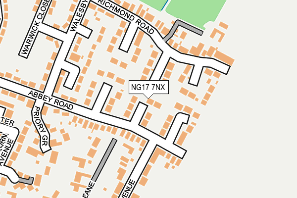NG17 7NX map - OS OpenMap – Local (Ordnance Survey)