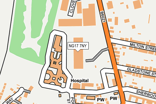 NG17 7NY map - OS OpenMap – Local (Ordnance Survey)