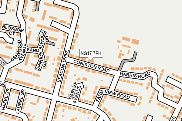 NG17 7PH map - OS OpenMap – Local (Ordnance Survey)