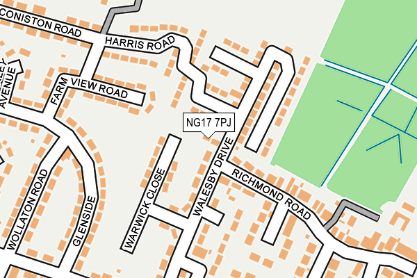 NG17 7PJ map - OS OpenMap – Local (Ordnance Survey)