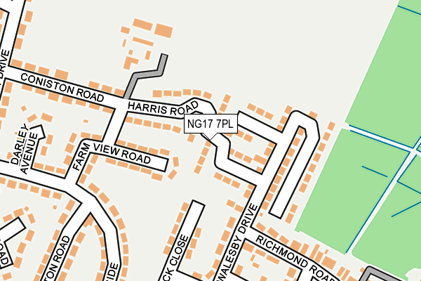 NG17 7PL map - OS OpenMap – Local (Ordnance Survey)