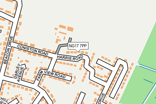 NG17 7PP map - OS OpenMap – Local (Ordnance Survey)