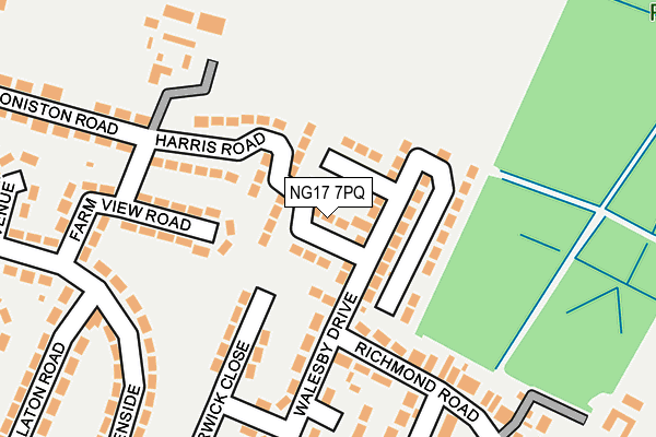 NG17 7PQ map - OS OpenMap – Local (Ordnance Survey)