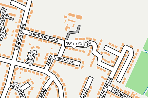 NG17 7PS map - OS OpenMap – Local (Ordnance Survey)