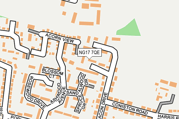 NG17 7QE map - OS OpenMap – Local (Ordnance Survey)