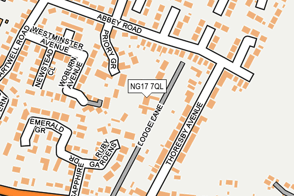 NG17 7QL map - OS OpenMap – Local (Ordnance Survey)