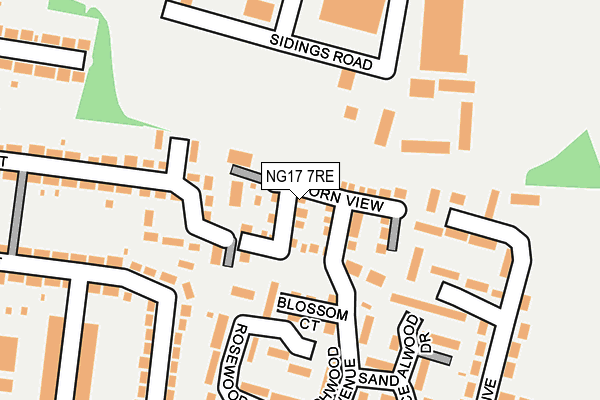 NG17 7RE map - OS OpenMap – Local (Ordnance Survey)