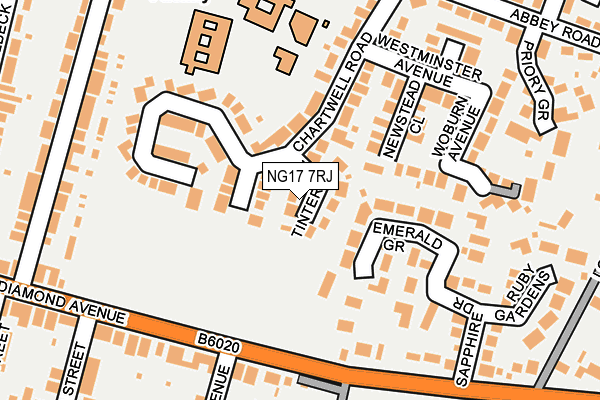 NG17 7RJ map - OS OpenMap – Local (Ordnance Survey)