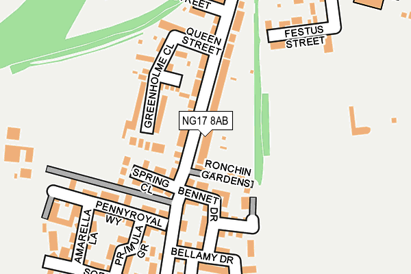 NG17 8AB map - OS OpenMap – Local (Ordnance Survey)