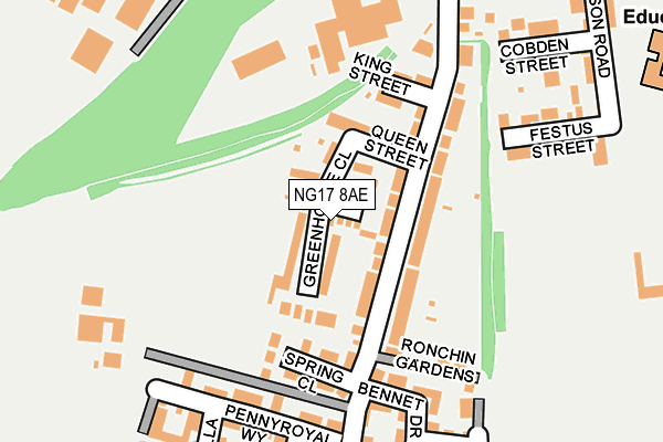 NG17 8AE map - OS OpenMap – Local (Ordnance Survey)