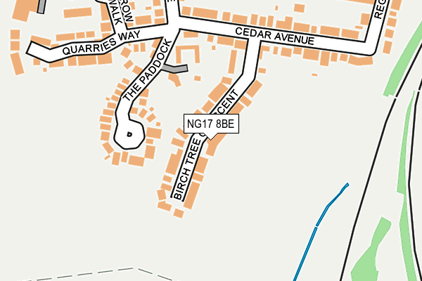 NG17 8BE map - OS OpenMap – Local (Ordnance Survey)