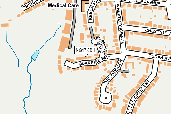 NG17 8BH map - OS OpenMap – Local (Ordnance Survey)