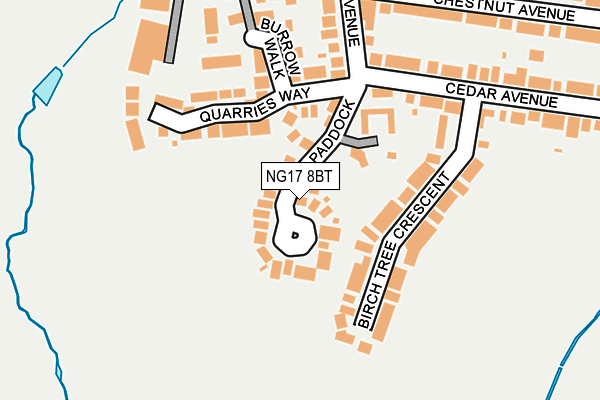 NG17 8BT map - OS OpenMap – Local (Ordnance Survey)