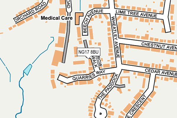 NG17 8BU map - OS OpenMap – Local (Ordnance Survey)