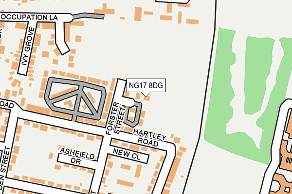 NG17 8DG map - OS OpenMap – Local (Ordnance Survey)
