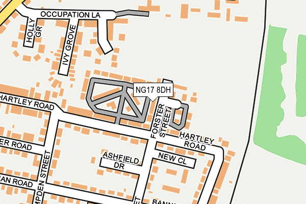 NG17 8DH map - OS OpenMap – Local (Ordnance Survey)