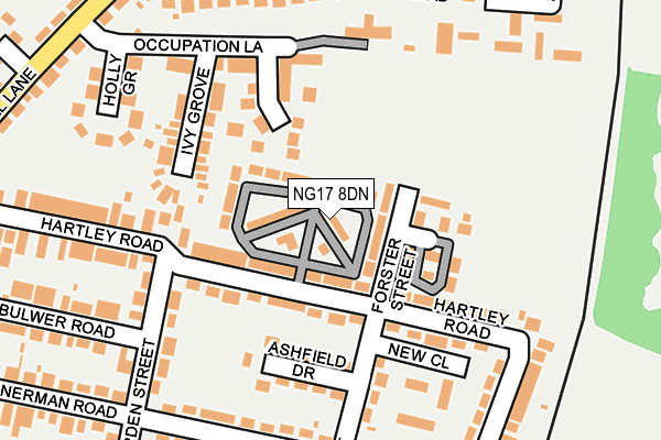NG17 8DN map - OS OpenMap – Local (Ordnance Survey)
