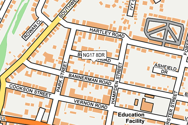 NG17 8DR map - OS OpenMap – Local (Ordnance Survey)