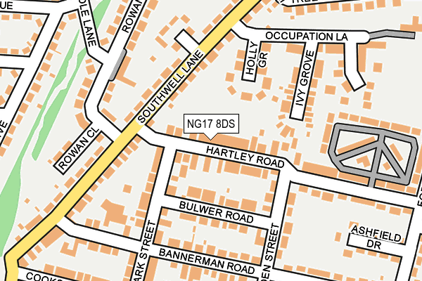 NG17 8DS map - OS OpenMap – Local (Ordnance Survey)