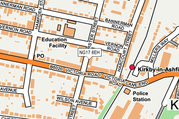 NG17 8EH map - OS OpenMap – Local (Ordnance Survey)