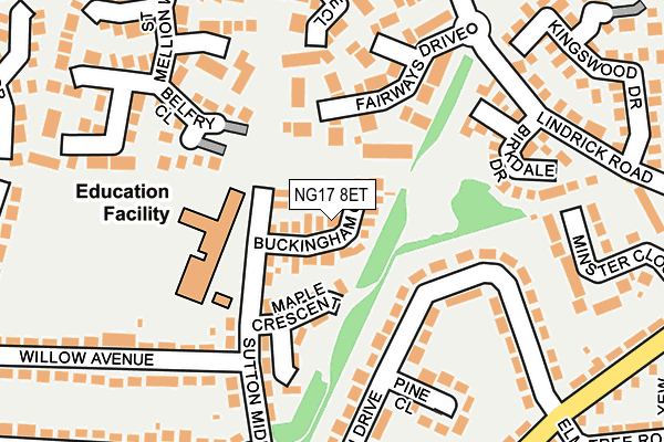 NG17 8ET map - OS OpenMap – Local (Ordnance Survey)