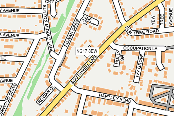 NG17 8EW map - OS OpenMap – Local (Ordnance Survey)