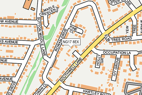 NG17 8EX map - OS OpenMap – Local (Ordnance Survey)