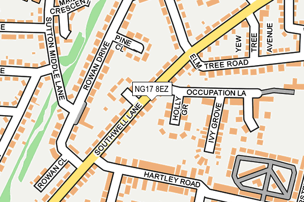 NG17 8EZ map - OS OpenMap – Local (Ordnance Survey)