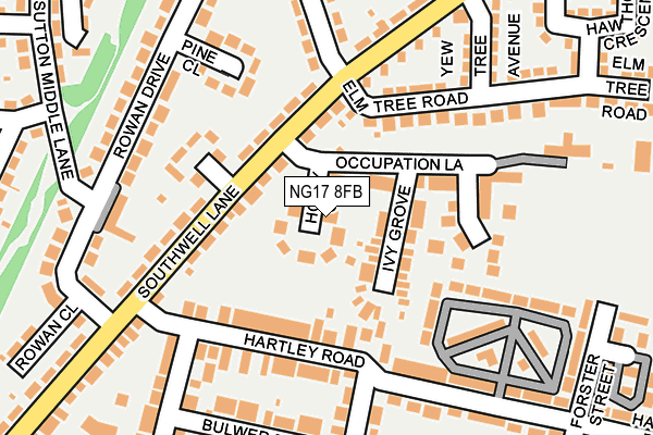 NG17 8FB map - OS OpenMap – Local (Ordnance Survey)