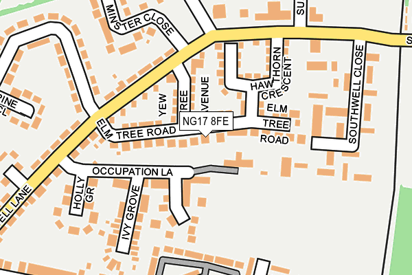 NG17 8FE map - OS OpenMap – Local (Ordnance Survey)