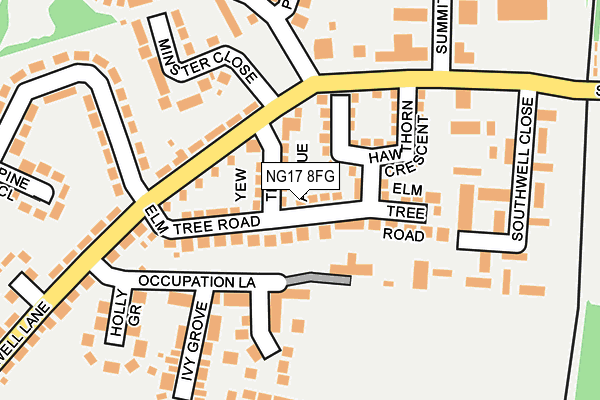 NG17 8FG map - OS OpenMap – Local (Ordnance Survey)