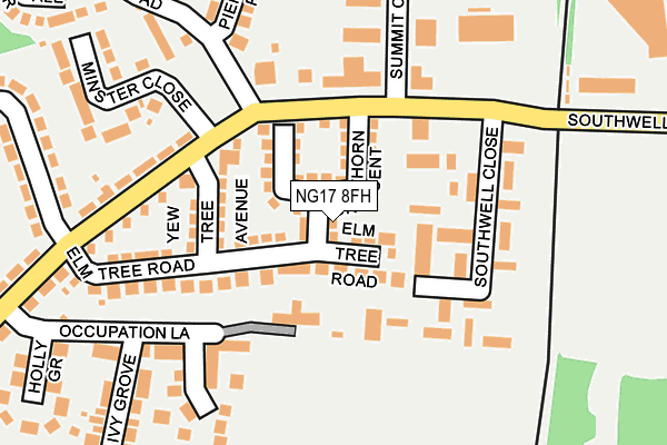 NG17 8FH map - OS OpenMap – Local (Ordnance Survey)