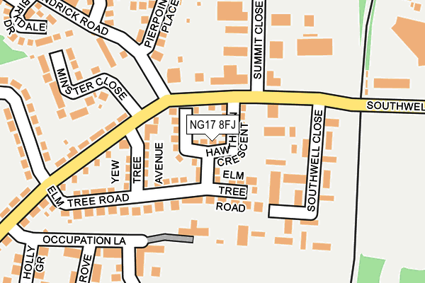 NG17 8FJ map - OS OpenMap – Local (Ordnance Survey)