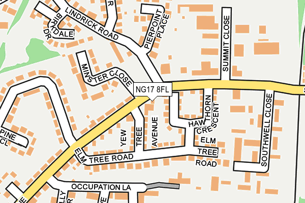 NG17 8FL map - OS OpenMap – Local (Ordnance Survey)