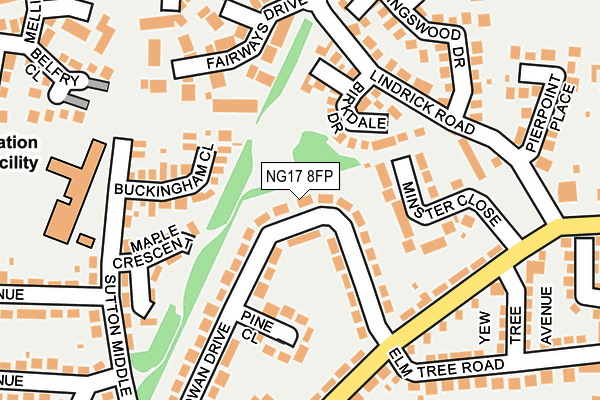 NG17 8FP map - OS OpenMap – Local (Ordnance Survey)