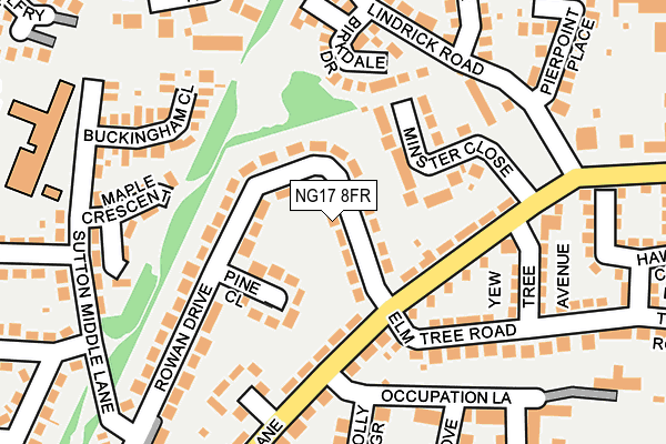 NG17 8FR map - OS OpenMap – Local (Ordnance Survey)