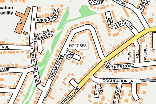 NG17 8FS map - OS OpenMap – Local (Ordnance Survey)