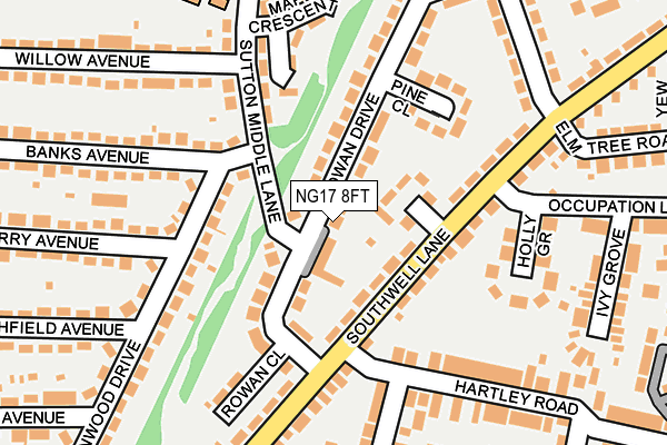 NG17 8FT map - OS OpenMap – Local (Ordnance Survey)