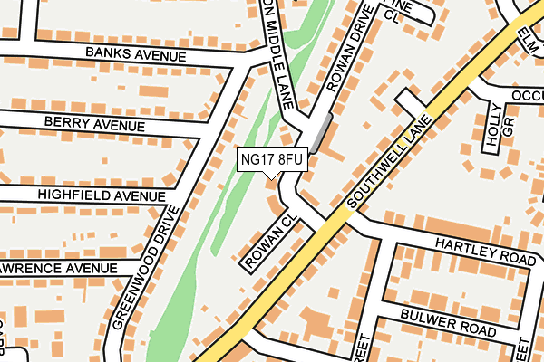 NG17 8FU map - OS OpenMap – Local (Ordnance Survey)