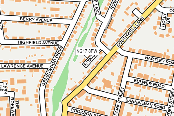 NG17 8FW map - OS OpenMap – Local (Ordnance Survey)